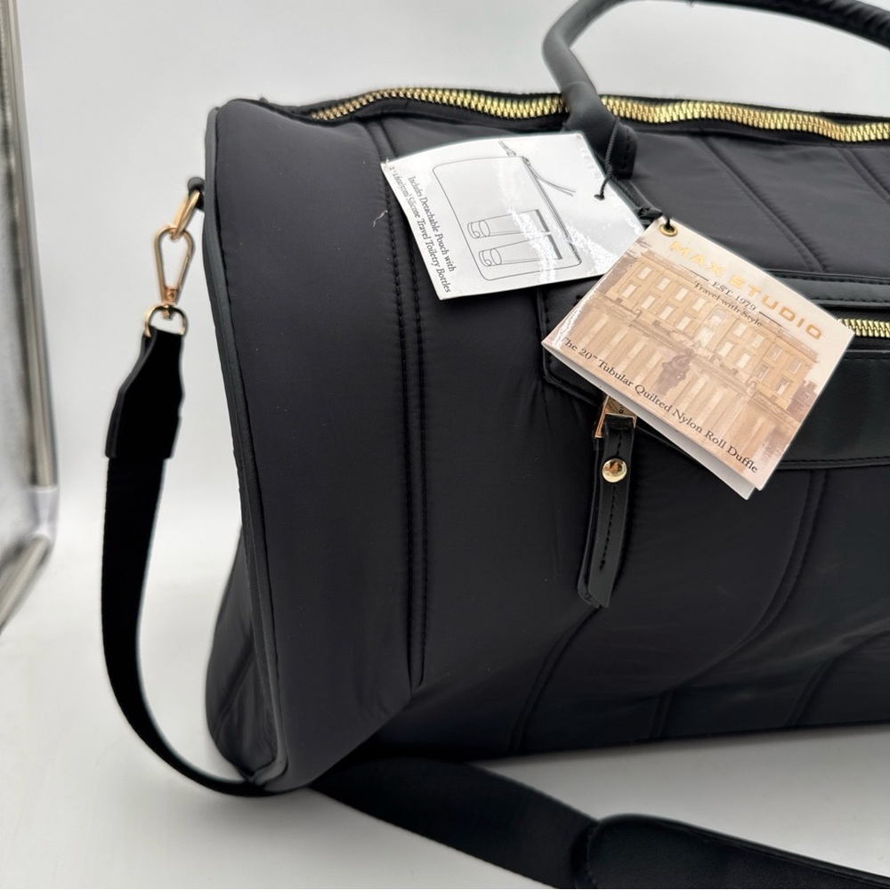 Max Studio Black Men's Duffel Bag - Picture 2 of 12